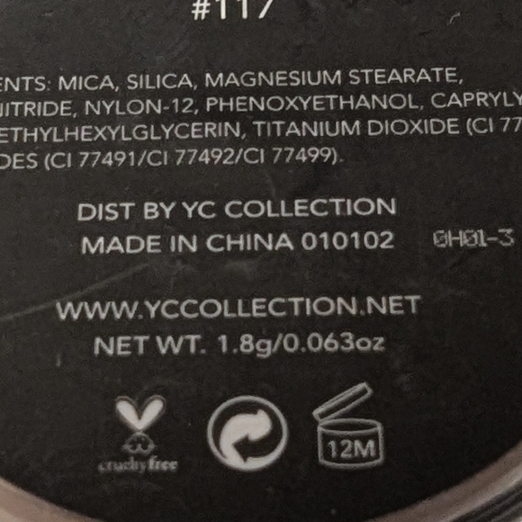 YC collection loose setting powder #117 light, new, sealed 1.8g .063 oz - Picture 10 of 11